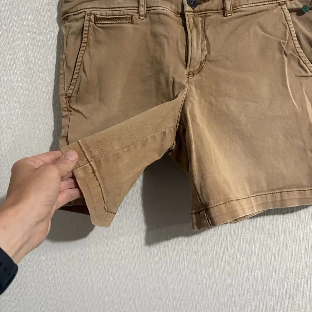 Pilcro Hyphen Shorts Tan Chino Casual Work Business Prep Anthropologie Womens 27